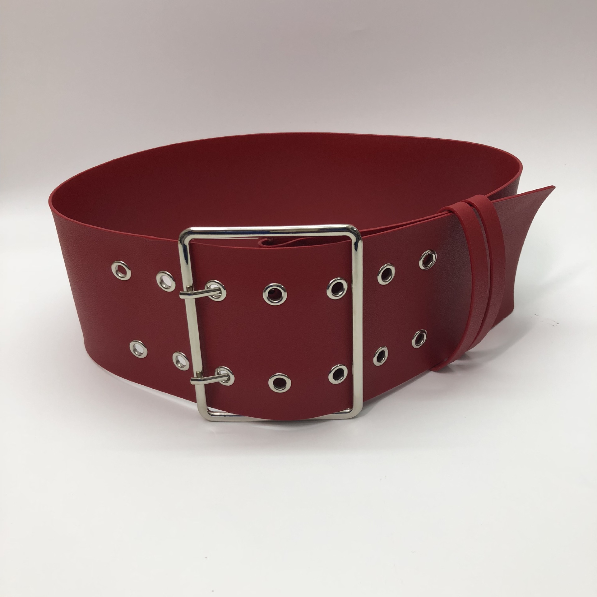 2020新款批发超宽皮带女时尚潮流束腰蛇纹装饰百搭不规则pu皮腰带