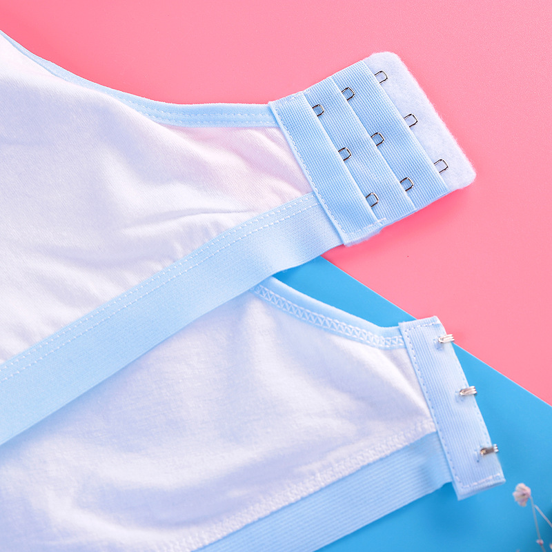 女童发育期文胸内衣纯棉小背心胸中小学生少女大童后排扣裹胸抹