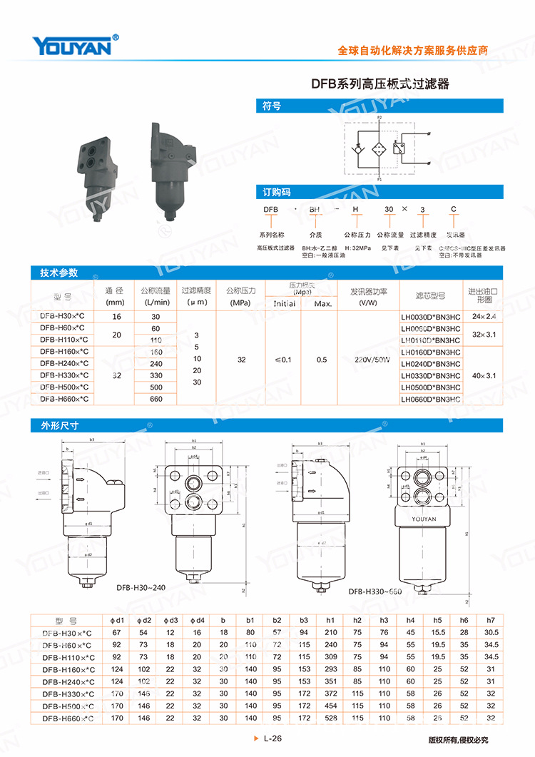 dfb-h30×10c/y,dfb-h30×20c/y,dfb-h30×30c/y高压板式过滤器