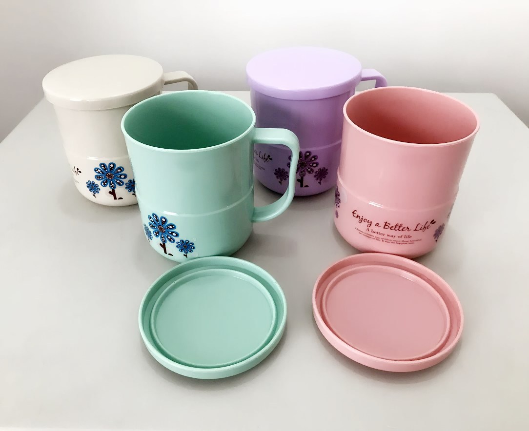 多尔1218带盖口杯印花塑料杯刷牙漱口杯礼品赠品杯子