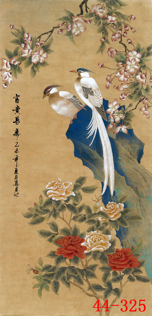 44325国画批发字画工笔花鸟竖幅玄关装饰书画高仿真画芯批发