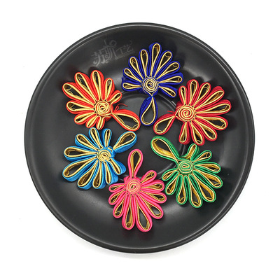 中式复古风菊花盘扣 唐装旗袍纽扣 上衣扣喜帖装饰包装手工盘扣