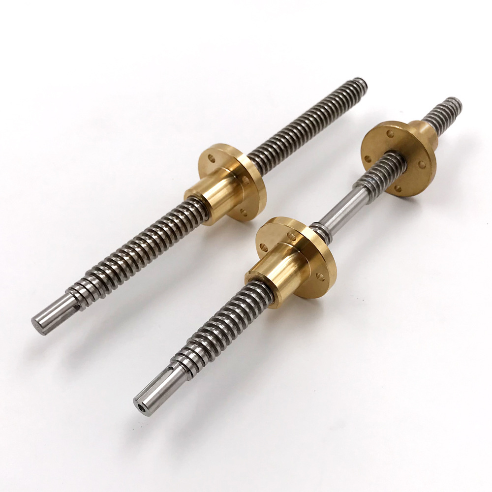 不锈钢304 t型扣丝杠 牙螺杆 梯形丝杆 12×3 16×4 20×4铜螺母