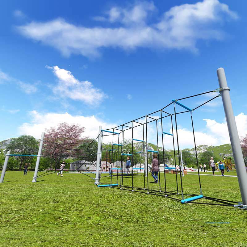户外儿童拓展乐园绳网吊桥设备 小型室外体能训练荡桥组合器材