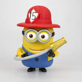 热卖周边神偷奶爸手办公仔小黄人眼萌消防员模型卑鄙的我盒装玩具