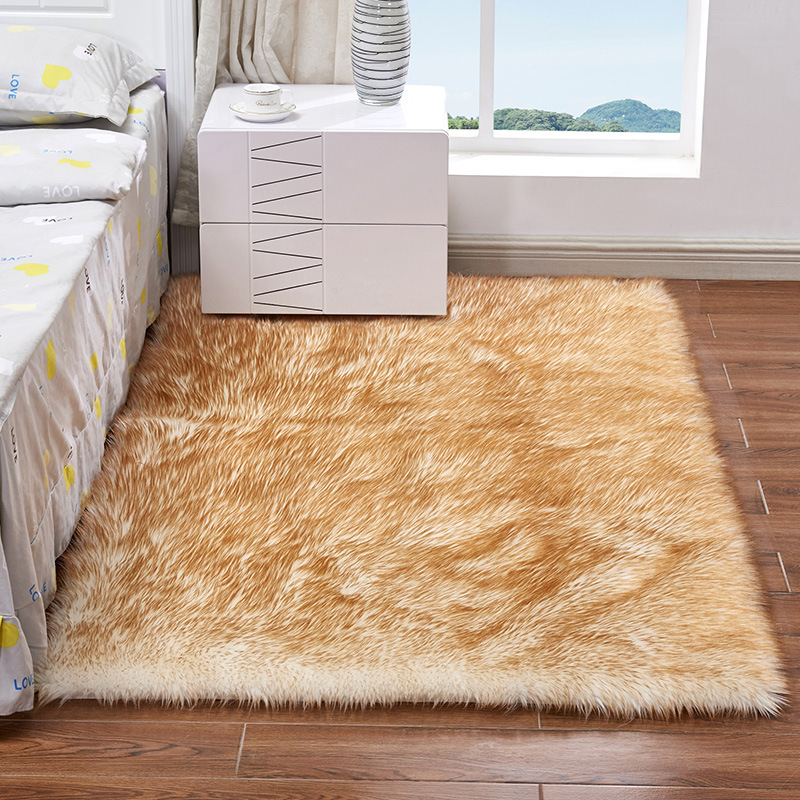 Cross-Border Modern Minimalist Wool-like Carpet Bedroom Bedside Mats Household Long Wool Carpet Living Room Coffee Table Machine Washable