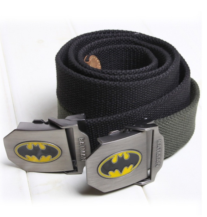 厂家直销时尚潮流韩版男士钢头腰带 蝙蝠侠加长军用个性帆布皮带