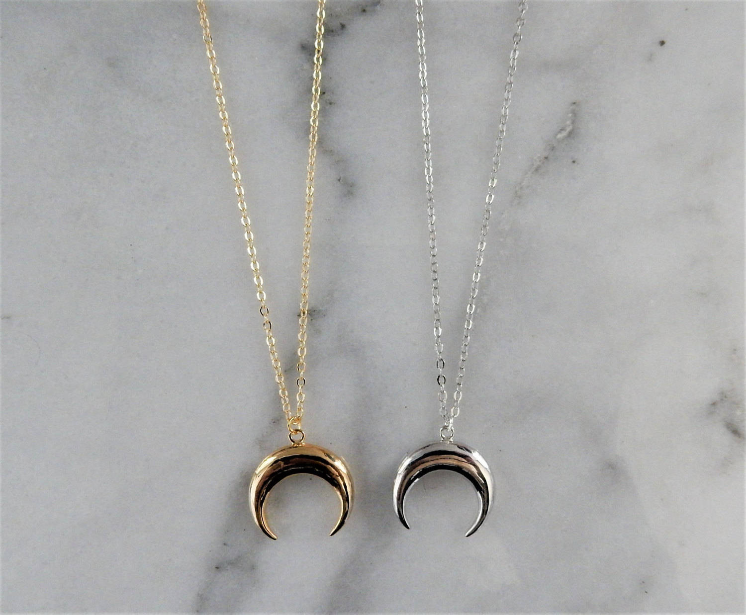 欧美夏季跨境新品 长款金属牛角项链 女士 手工饰品配饰 xl1007