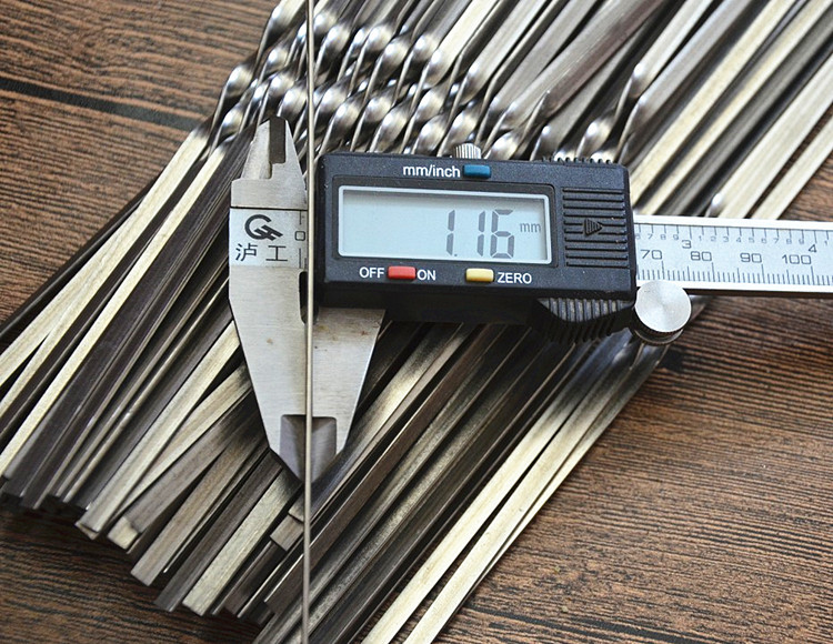 5mm 厚1.2mm不锈钢加厚扁签 纯钢羊肉串签 烧烤钎