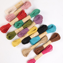 1mm*10m彩色麻绳 DIY手工编织复古风格照片夹子黄麻绳12条的价格