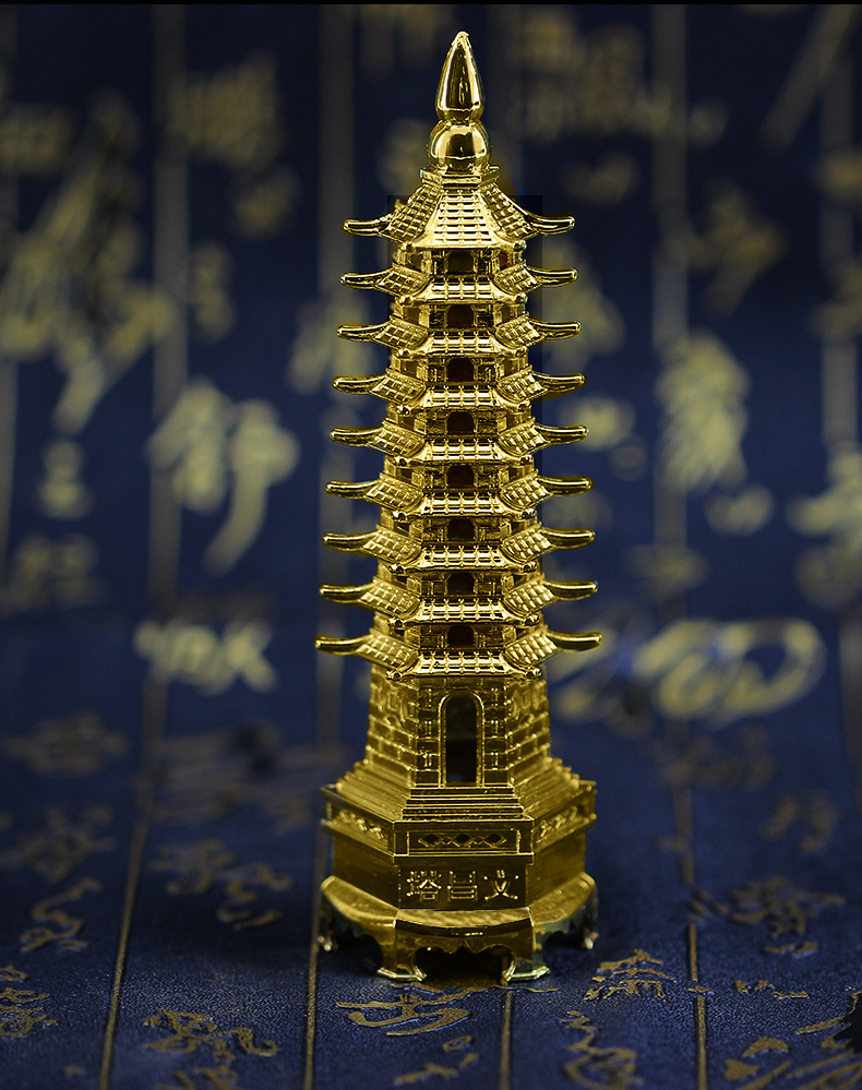 厂家直销 庙会跑江湖热卖居家吉祥九层文昌塔摆件 金属工艺品批发