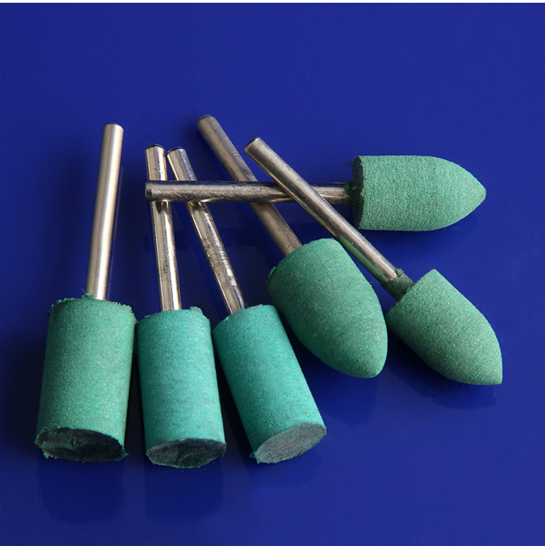 朴立橡胶磨头3mm柄金属抛光头气动打磨头吊磨机橡皮风磨头海绵轮