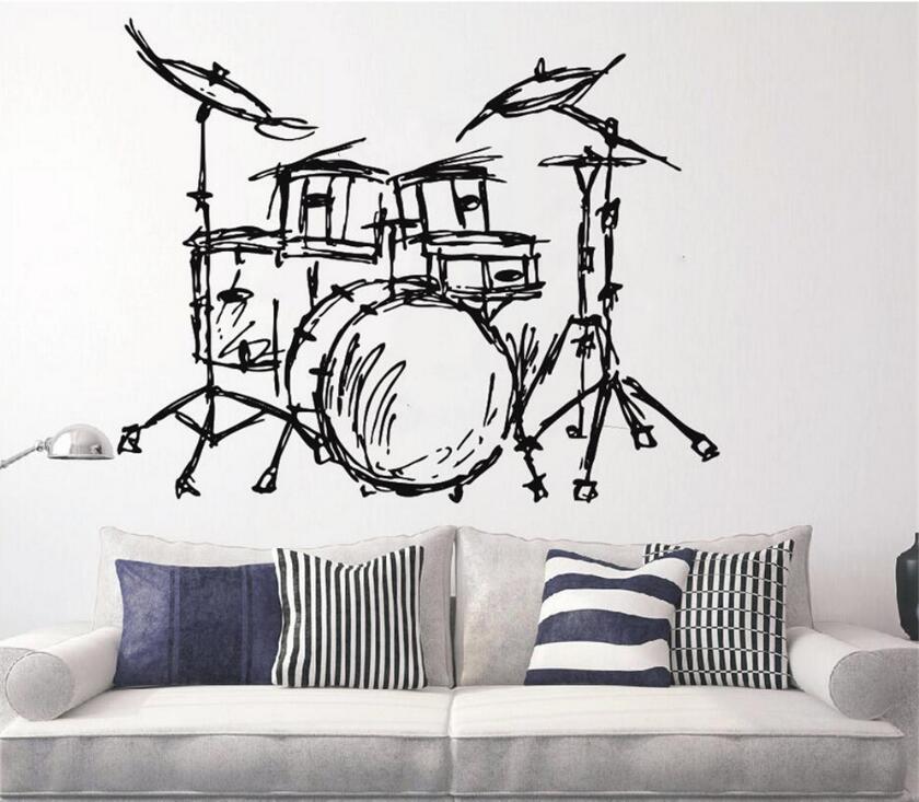 架子鼓乐队 一代精雕可移除个性墙贴客厅卧室沙发背景墙a1826