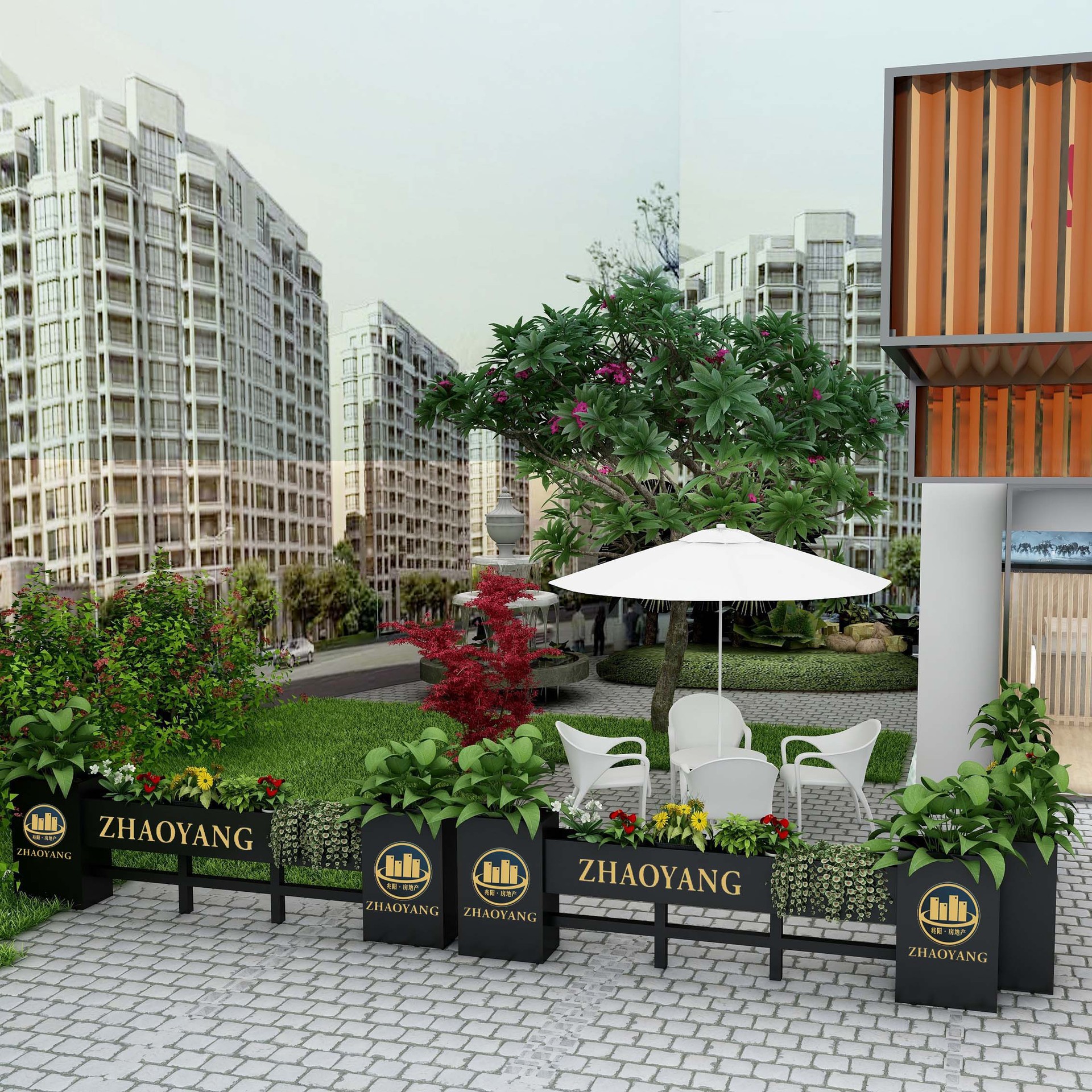 户外街道铁艺花箱 简约花园隔断围栏咖啡厅餐厅门口外摆装饰花箱