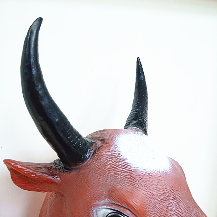 万圣节牛头鬼节魔鬼面具恐怖牛头马头搪乳胶头套牛头马面头套面具