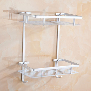 明志卫浴 太空铝加厚长方三角置物架2层浴室卫浴五金挂件厂家直销