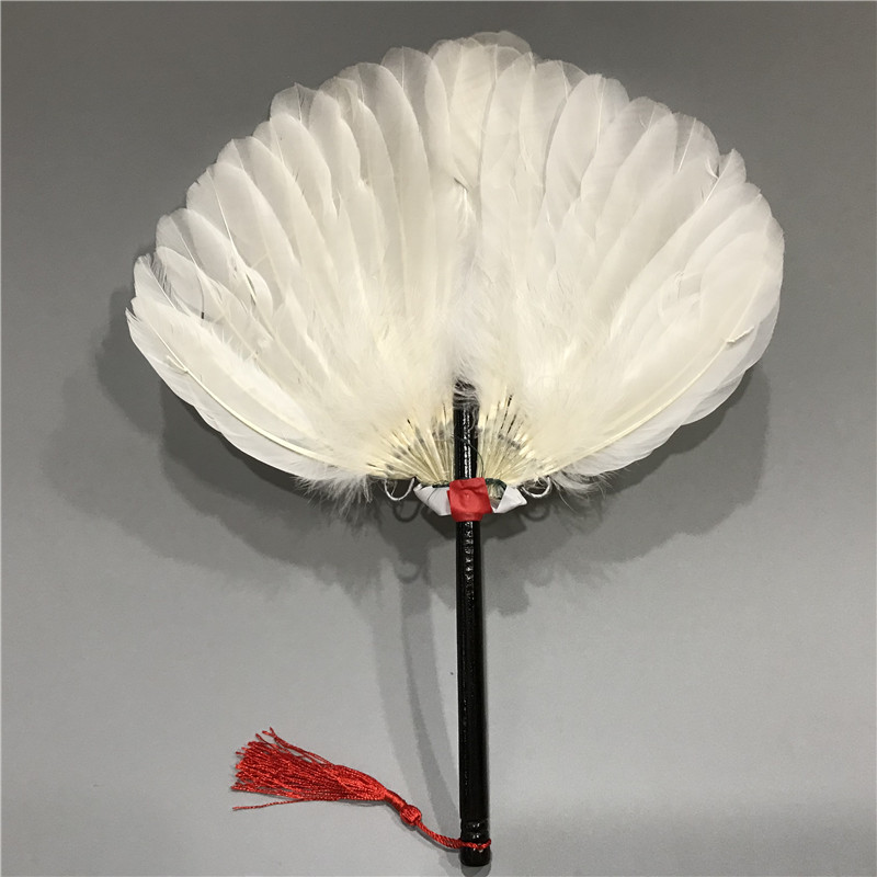 白色羽毛扇 鹅毛扇 宝宝扇 月子扇 厂家直销工艺扇 孔明扇 纳凉扇