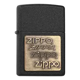 zippo煤油防风打火机 黑裂漆362四代铜徽章 送人礼物