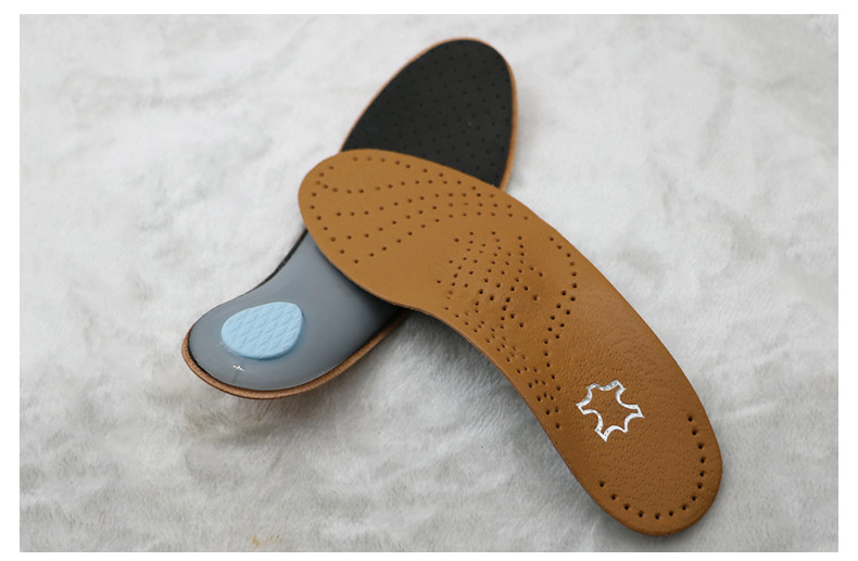 成人扁平足矫正鞋垫 厂家批发定制透气足弓皮革鞋垫 矫正鞋垫