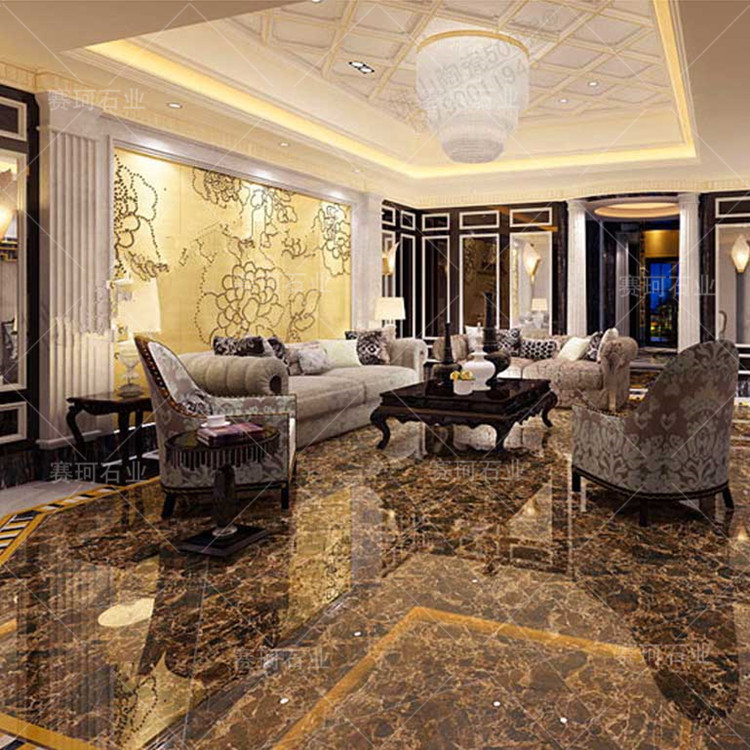 深啡网咖啡网大理石地砖铺贴客厅墙面地面卫生间现代高档别墅装修