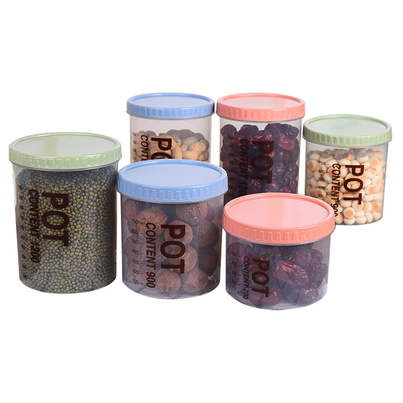 Plastic Cereals Storage Tank Food Sealed Jar Kitchen Transparent Snack Storage Box Storage Jar