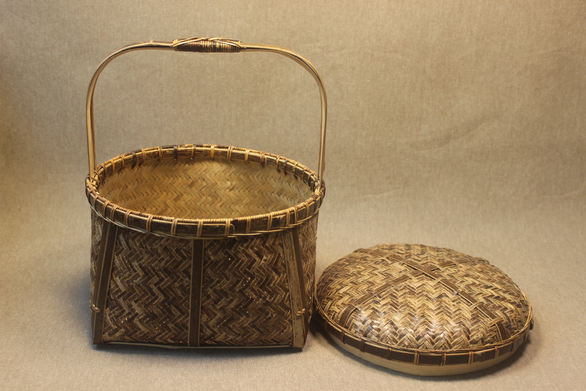 紫竹手工竹编篮子手提 食盒 收纳篓茶叶包装竹制民间工艺品