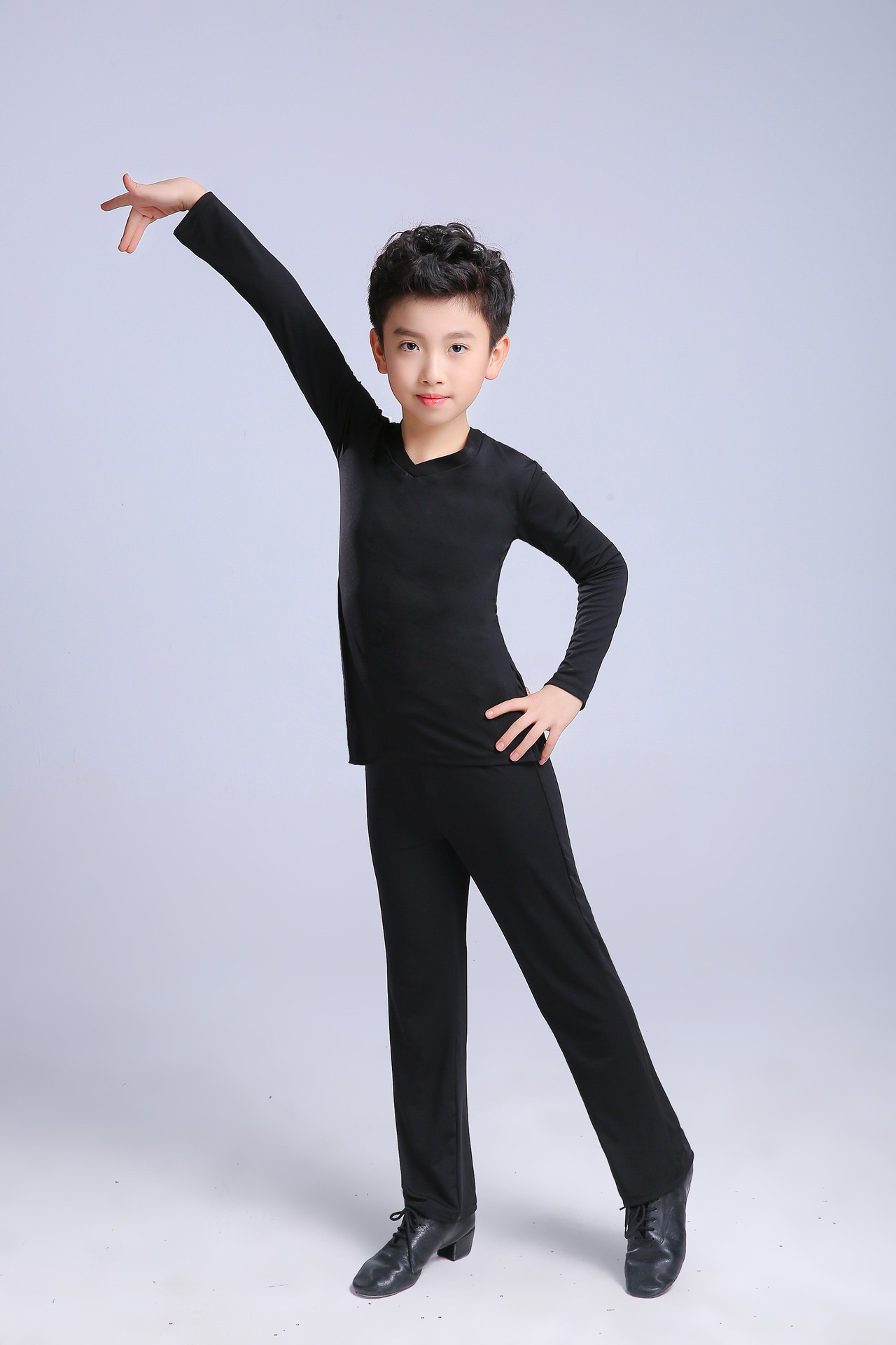 男童拉丁舞练功服男孩民族舞形体服儿童舞蹈服少儿拉丁舞练功服装