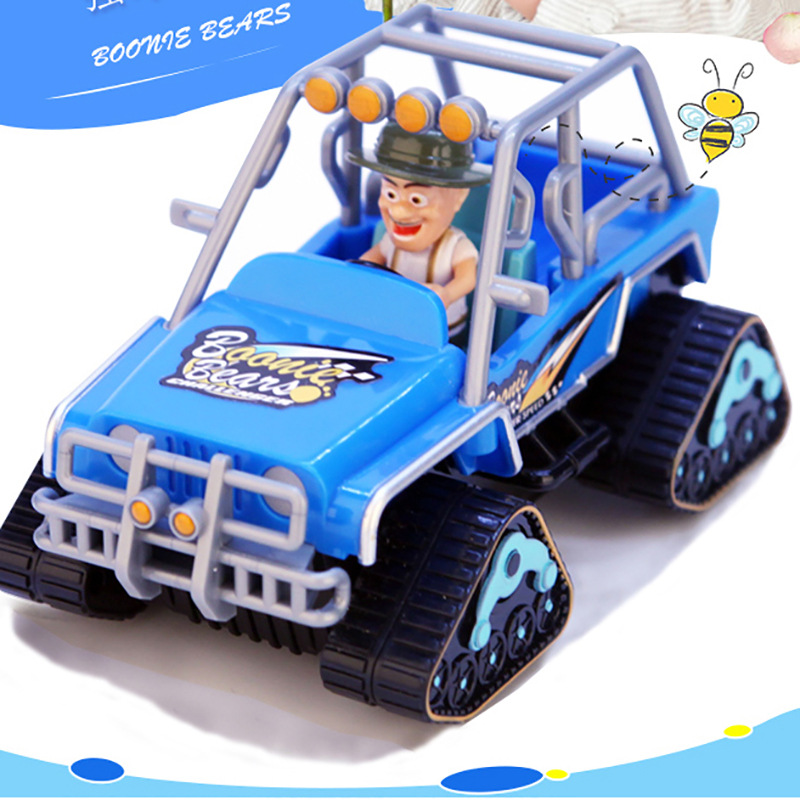 熊出没玩具光头强回力车熊大熊二越野车模型男孩生日礼物吉普车