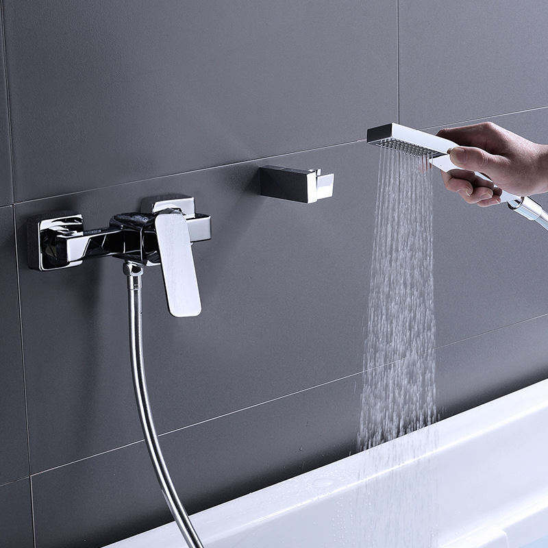 全铜浴缸淋浴三联水龙头 卫浴冷热混水阀 浴室明暗装花洒套装