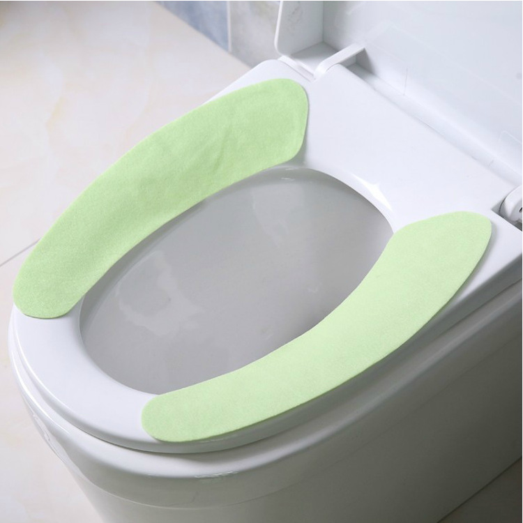 Customized Logo Candy Pure Color Seamless Removable and Washable Toilet Mat Adhesive Winter Velvet Cold Protection Toilet Seat Cover