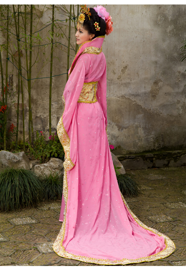 古装唐装汉服贵妃装拖尾皇后服装大明公主舞台演出服装影楼