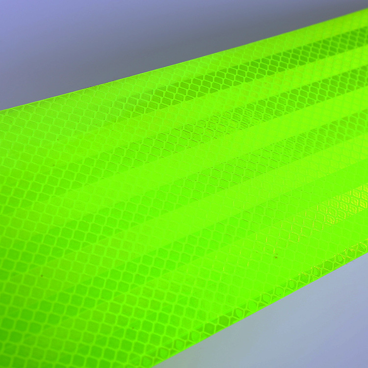 环保pet反光膜荧光绿警示贴 双色反光胶带 汽车反光车贴 加印logo