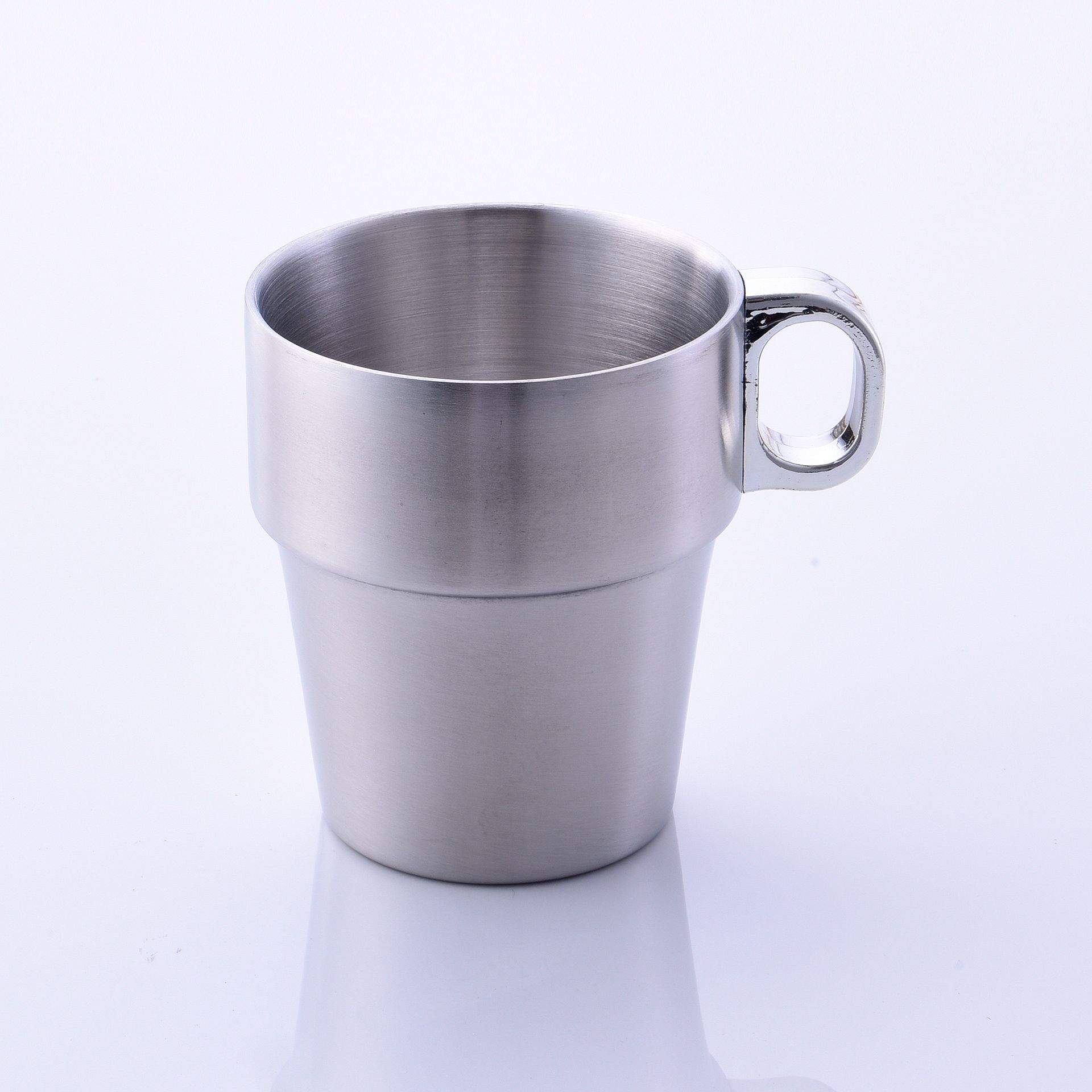 可定logo304/201不锈钢饮水杯带耳带柄咖啡杯双层茶水杯啤酒杯
