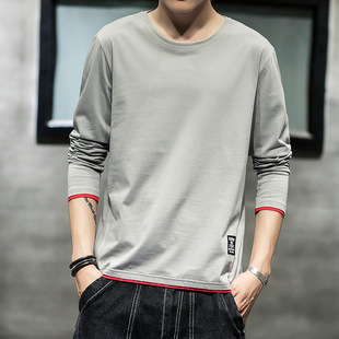 2018新款男士长袖t恤韩版圆领修身春秋季衣服男生体恤男装上衣潮