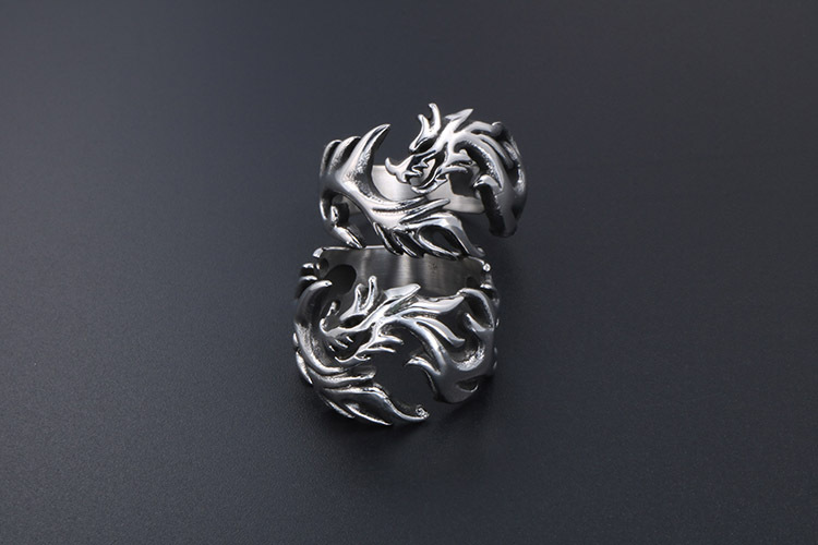 中国风饰品 复古龙之戒 潮男女生食指戒子铸造钛钢龙戒指 sa126