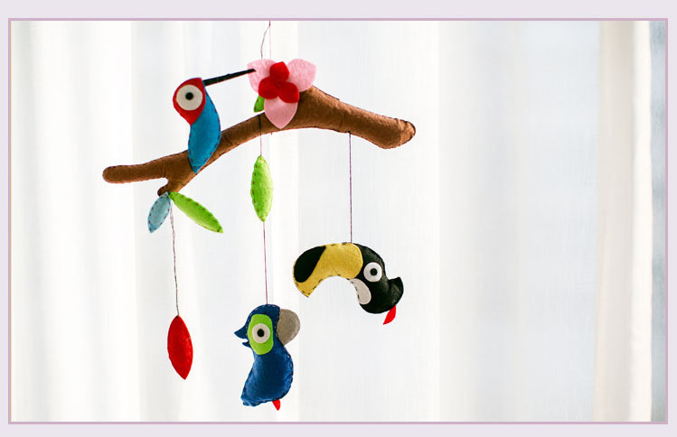 免剪裁鹦鹉挂件墙挂吊饰创意制作不织布手工diy材料包布艺挂饰