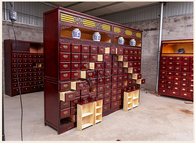 中草药柜 中医院药材展柜樟松木木中药柜实木草药柜子
