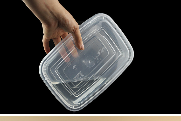 一次性饭盒打包盒高档快餐盒2000ml食品级小龙虾盒美式透明外卖盒
