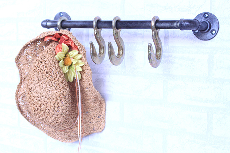 厂家直销美式水管工业风衣帽挂钩 创意墙壁铁艺挂钩 挂重物钩子