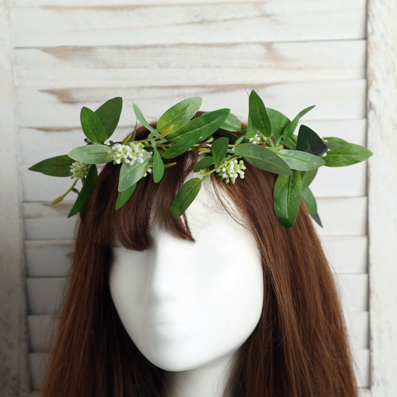 手工韩式新娘树藤浆果花环头饰森系拍摄婚纱头花度假头环发饰