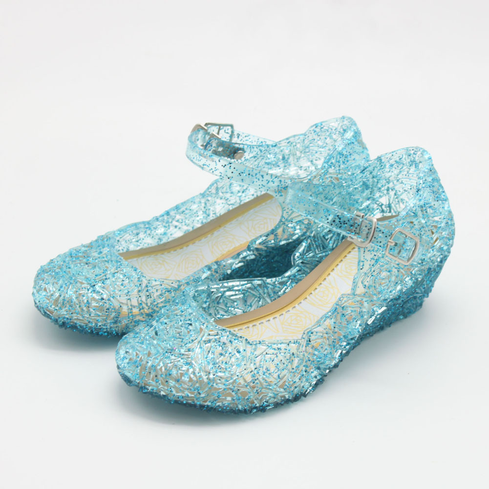 frozen冰雪奇缘公主女孩 水晶鞋 elsa jelly kids baby shoes