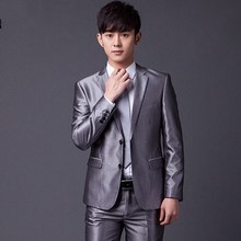 2018冬季韩版修身西服套装男青年西装男套装套职业装新郎结婚礼服