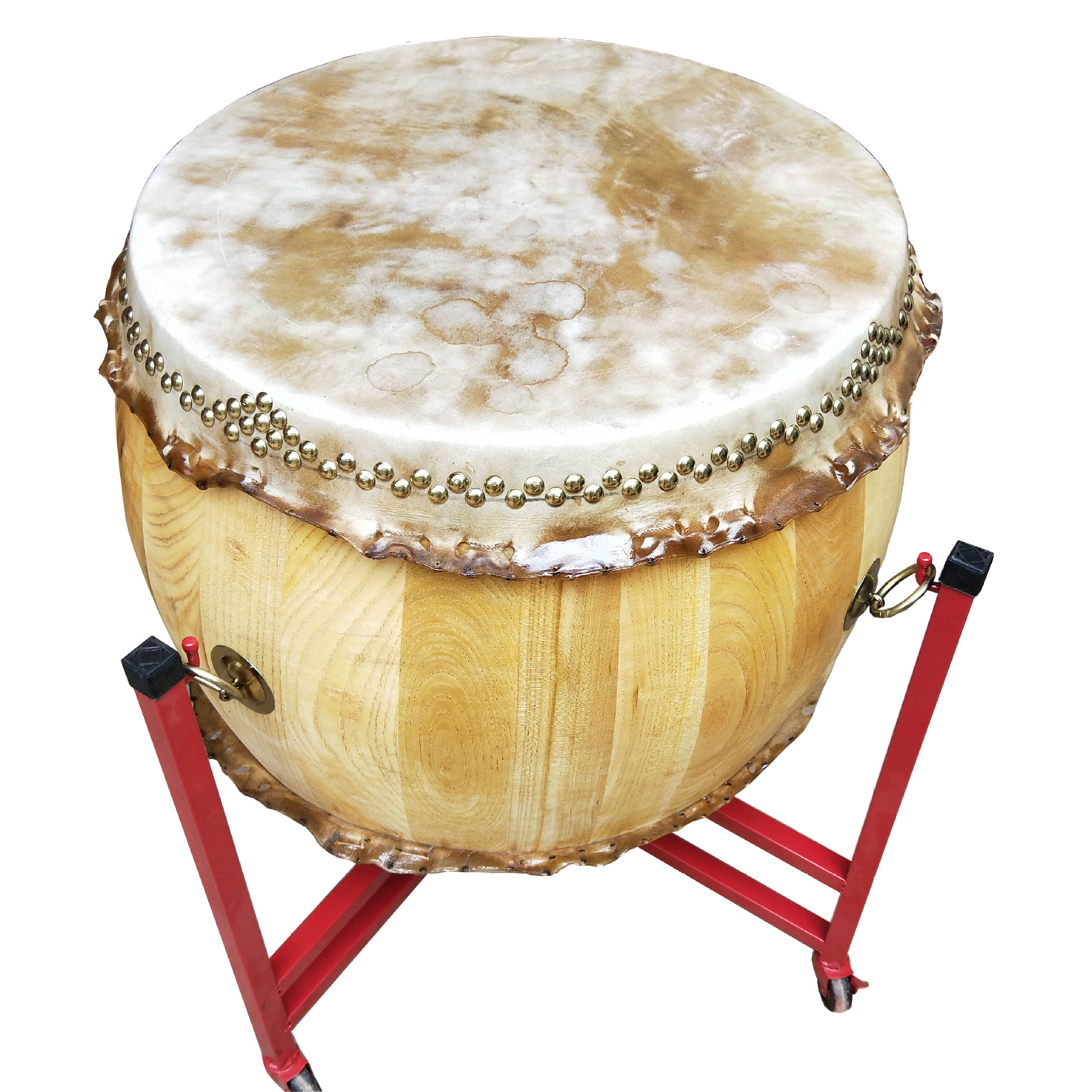 厂家供应18寸原木鼓 白茬鼓 黄牛皮高音鼓 寺庙鼓 中国大战鼓