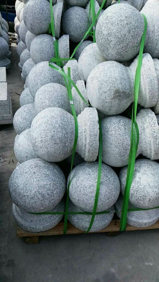 长沙挡车石球路障石墩圆球湖南麻石球石桩圆石墩子株洲石球石敦子