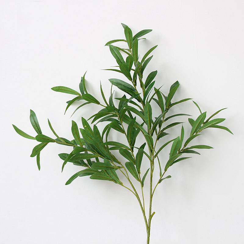厂家直销仿真橄榄枝批发 6叉橄榄叶仿真植物树叶装饰婚庆道具
