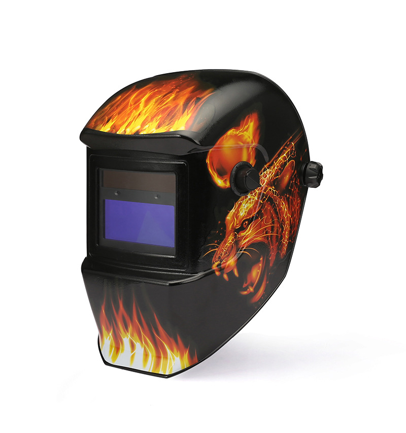 太阳能自动变光焊帽黑色磨砂可调式电焊面罩焊接头盔aloe-434e