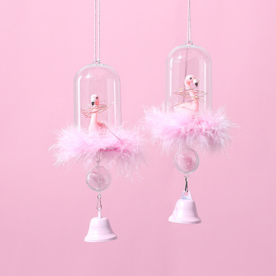 装饰礼品_梦幻粉色独角兽风铃挂件 火烈鸟小夜灯家居装饰心装饰 - 阿