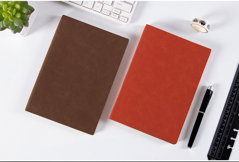 商务复古绒面软皮记事本高档羊巴皮笔记本文具本子定制企业logo