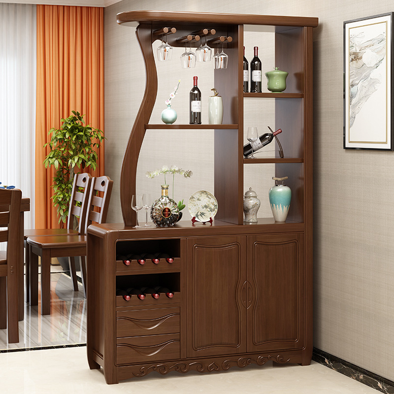 现代新中式实木酒柜玄关餐厅装饰柜客厅双面隔断间厅 风水柜 顺德