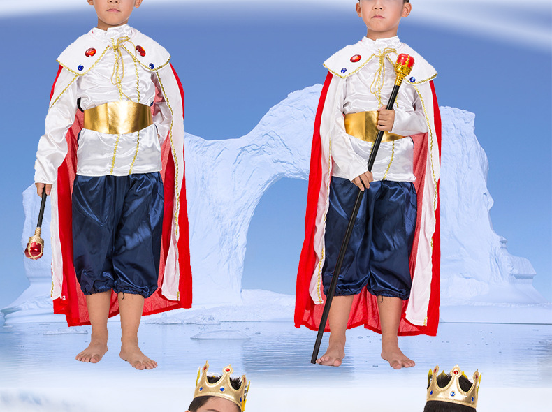 儿童派对披风儿童国王衣服儿童皇帝服装儿童皇子衣服儿童王子衣服